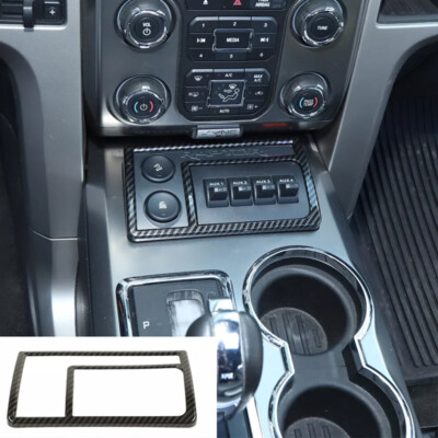 Center Control AUX Panel Trim Decor Cover for Ford F-150 2009-2014 Carbon Fiber