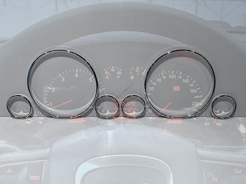 For Audi A6 C5 1997-2004 Polished Aluminum Trim Rings for Instrument Cluster x6 - Picture 4 of 9