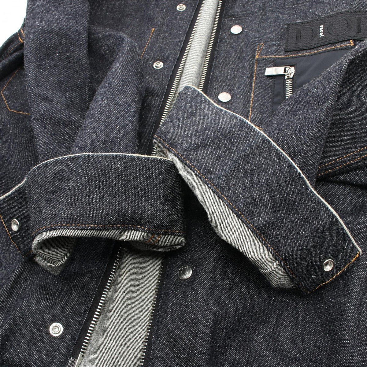 Christian Dior sacai Over Shirt Low Cotton Denim Jacket Navy Christian Dior sacai Over Shirt Low Cotton Denim Jacket Navy