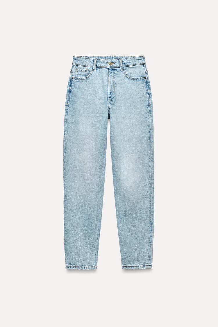 Zara Z1975 Womens Mom Fit Jeans EU 40 US 8 Blue High Waist Denim