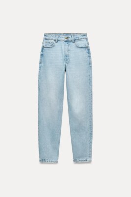 Zara Z1975 Womens Mom Fit Jeans EU 40 US 8 Blue High Waist Denim