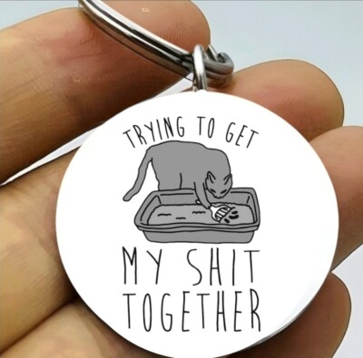 Kitty Cat Clean Its Own S.. Hot Get Together Reminder Hot Funnh Keychain