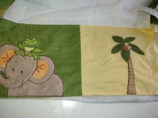 Crown Products CRIB SKIRT Safari Jungle Monkey Elephant Giraffe Corduroy