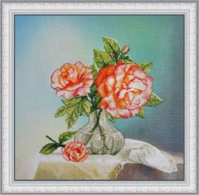 Cross stitch kit Roses 19x19cm Aida 16ct embroidery needlepoint kit