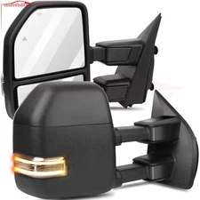 Power Heated Tow Mirrors For 17-19 Ford F-250 Super Duty w/Signal Temp Sensor