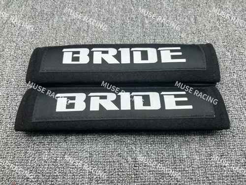 JDM BRIDE BLACK SEATBELT COVER COTTON COMFORT HARNESS SHOULDER SEAT BELT PAD - Bild 3 von 4