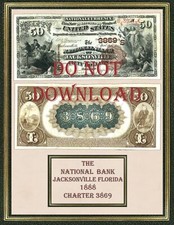 Florida National Currency Print 1863-1935 8-1/2" X 11" Collectible