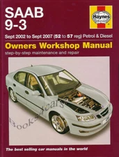 SAAB 9-3 SHOP MANUAL BOOK SERVICE REPAIR HAYNES TURBO CHILTON WORKSHOP 2003 2007