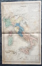 1835 A H Dufour Antique Map of Italy, Sicily, Sardinia, Corsica