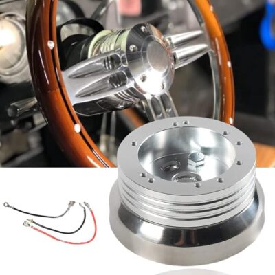 5 & 6 Hole Steering Wheel Hub Polished Adapter Flaming River, Ididit, GM, Chevy