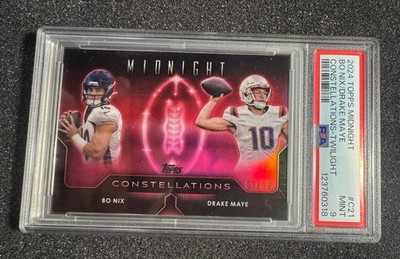 2024 Topps Midnight - Constellations Bo Nix & Drake Maye #C-21 Twilight /99 (RC)