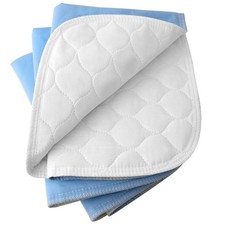3 Pack 4-Layer Quilted Bed Pads, 18 x 24, Heavy Absorbency Underpad, Washable