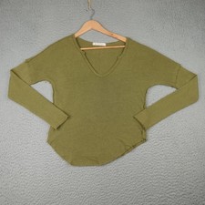 We The Free Sweater Womens Small Olive Green Pullover Long Sleeve Raw Hem Casual