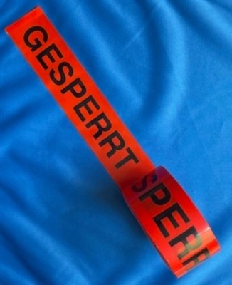 6Rollen ISO QS Warnklebeband ''Gesperrt'' PVC-Qualität