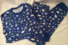 HANNA ANDERSSON Adult XL Hanukkah Pajamas Long Johns Organic Cotton Blue Menorah