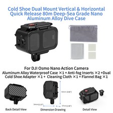 80M Waterproof Housing Aluminum Alloy Diving Protective Case for DJI Osmo Nano