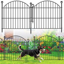 Decorative Garden Fence, 24in H x 10ft L No Dig Fence with Gate