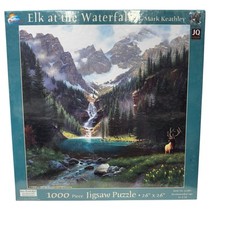 SunsOut "Elk at the Waterfall " Puzzle 1000 Pieces - New Sealed 26X26" Beautiful