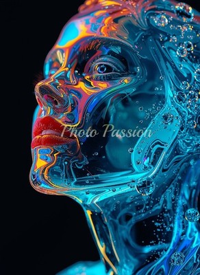 A4 Foto Portrait Frau Moderne Kunst Splash Poster (3833)