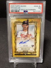 2025 Topps Gilded Brooks Lee Gallery Of Gold Sp Framed Rookie Auto /50 PSA NM 7