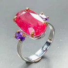 Unique jewelry 10 ct   Ruby Ring 925 Sterling Silver Size 7.5 /R469063