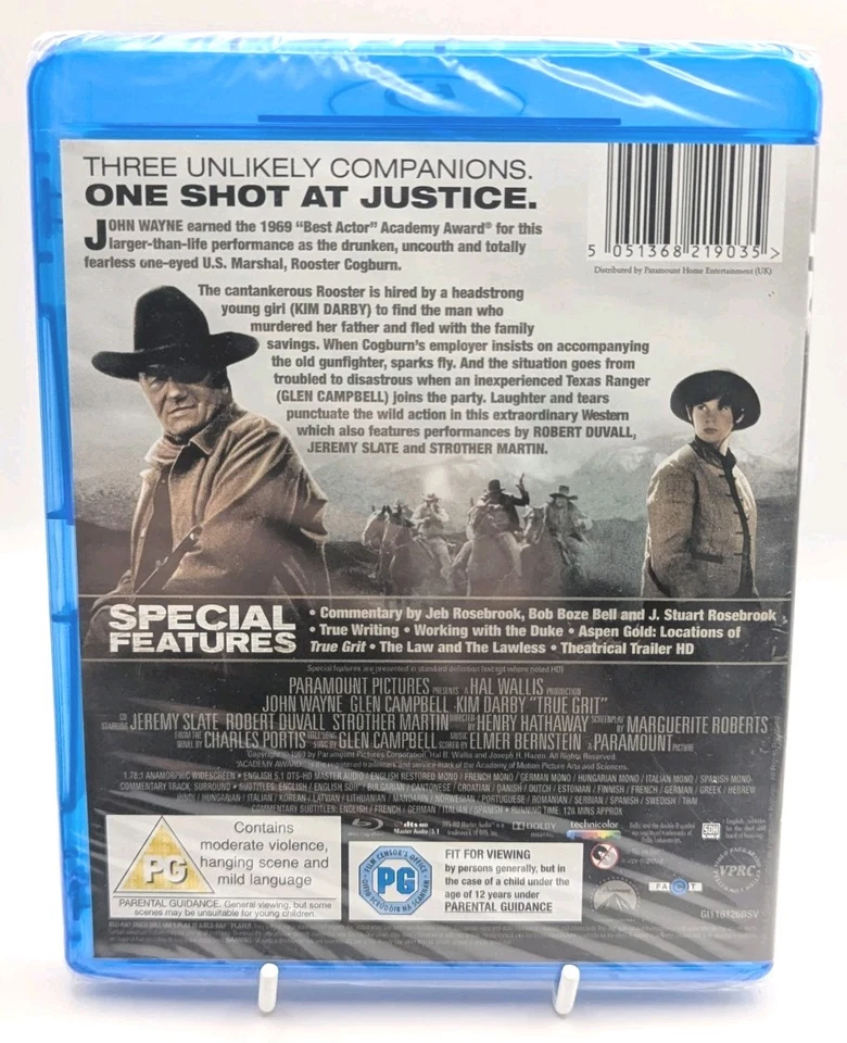 TRUE GRIT (1969) BLU-RAY NEW & SEALED | JOHN WAYNE GLEN CAMPBELL UK RELEASE - Image 2 of 4