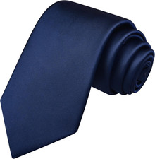 3.15"  8cm  Mens Solid Satin Tie Pure Color Necktie for Business and Wedding  Gi