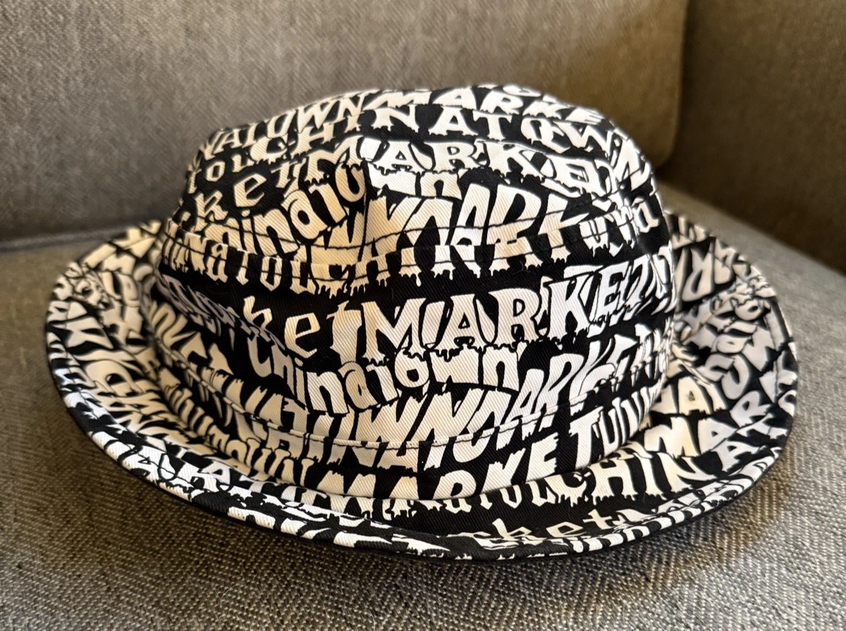 MARKET Chinatown Market Multi Logo Bucket Hat All Over Print AOP Streetwear 90s