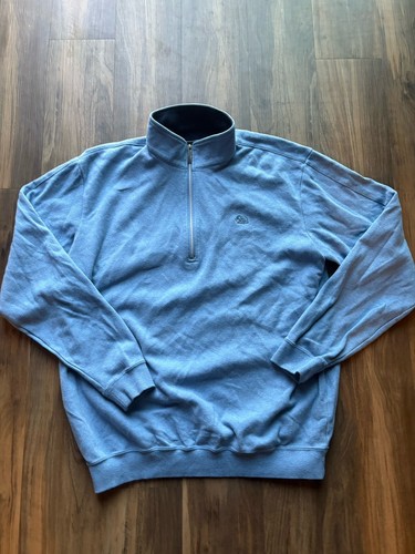 Straight Down Sweater Mens Large Quarter Zip Golf Blue Elephant