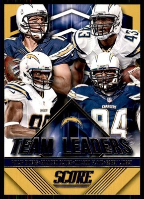2015 Score Team Leaders Gold #27 Oliver/Rivers/Liuget/Floyd Chargers Parallel
