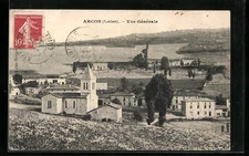 Old postcard Arcon, general view 