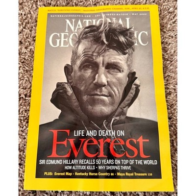 National Geographic Magazine May 2003 OS Yellow Excellent Mount Everest Hillary