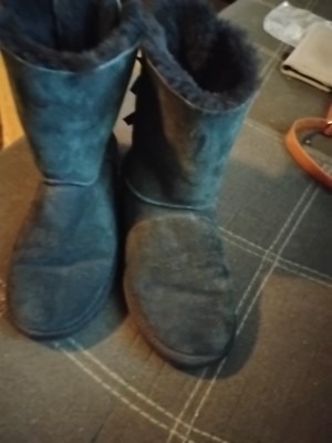TF STAR Fur Lining Winter boots for Women Teen Mid Calf Leather Short Bow  Used 