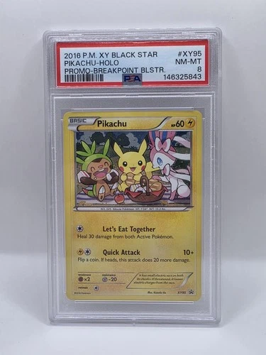2016 POKEMON XY BLACK STAR PROMO BREAKPOINT BLISTERS #XY95 PIKACHU-HOLO PSA 8
