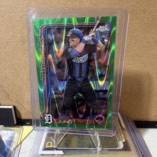 Topps 2025 Chrome Jace Jung #225 Green RayWave Refractor /99 Rookie Tigers