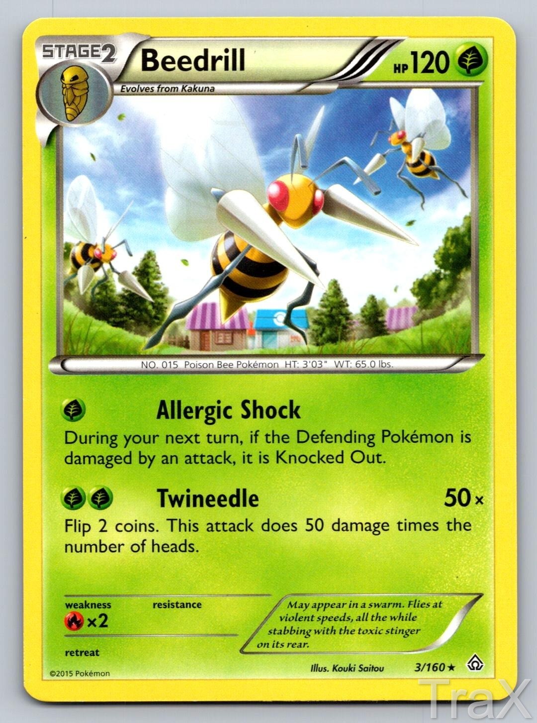 Beedrill 3/160 Primal Clash Pokemon MP Rare