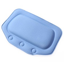 Reusable Blue PVC Bathtub Pillow with Suction Cups Comfortable Bath Cushion