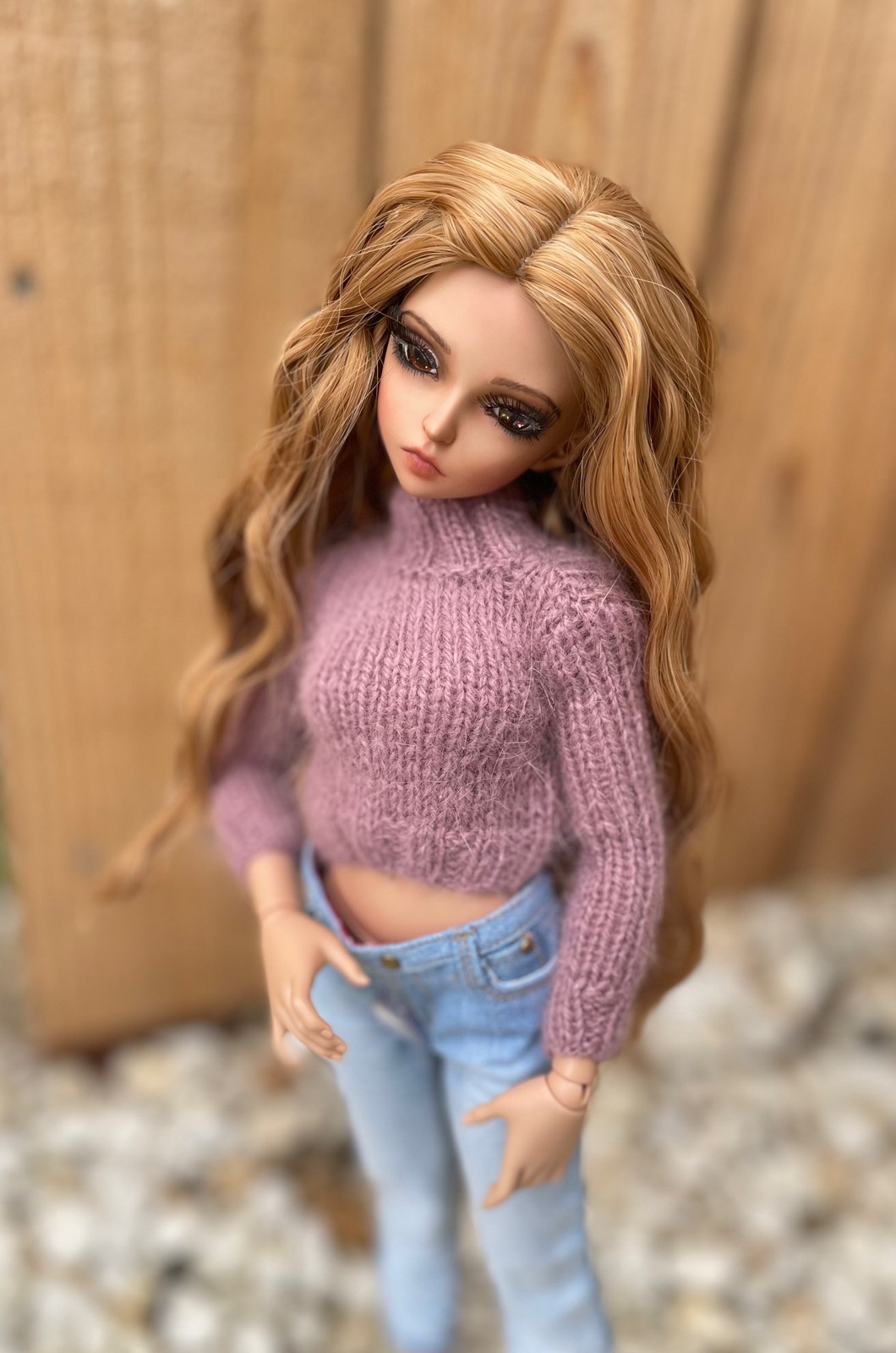 Estella Wig in size 7-8" in Golden Blonde for Minifee 1/4 BJD Ellowyne Dolls