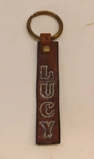 Personalized Leather Keychain, Engraving, Handcrafted "LUCY"