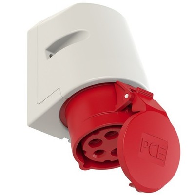 PCE 115-6 CEE-Wandsteckdose 16A 5p 6h IP44 Schraubklemmen, Rot, Kunststoff Neu