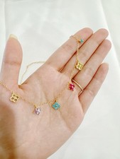 Brand new Multicoloured flower charms necklace with rose gold chain Length 18in