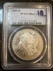 1885 -O morgan silver dollar ms63