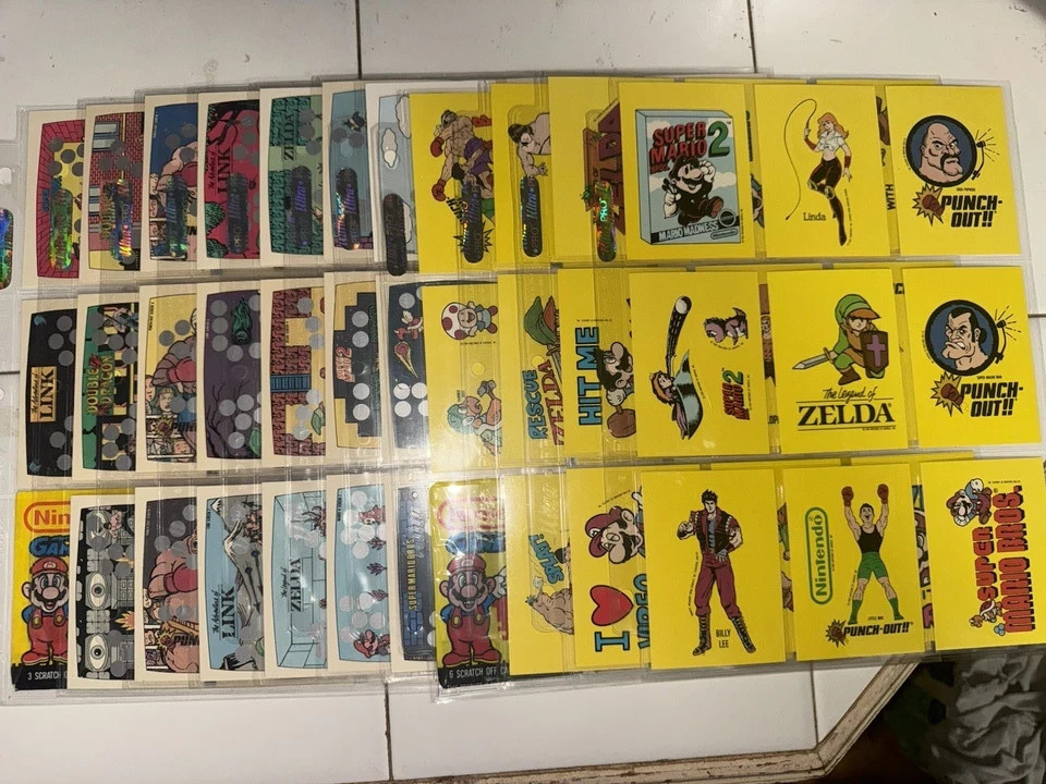 1989 Topps Nintendo Complete Set 33 Sticker 60 Card Screen 1-10 Mario Zelda Link