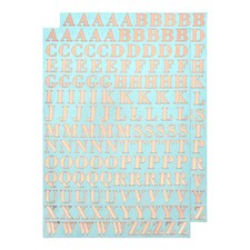 Letter Resin Stickers 2 Sheets Alphabet Sticker Glitter Uppercase Rose Red 9mm