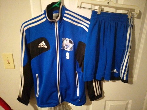 Adidas Blue Sharks Soccer Boys Jacket & Shorts - Picture 1 of 5
