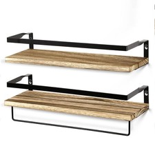 Wooden Floating Shelf - Modern Wall Organizer Easy Assemble for Home Decor