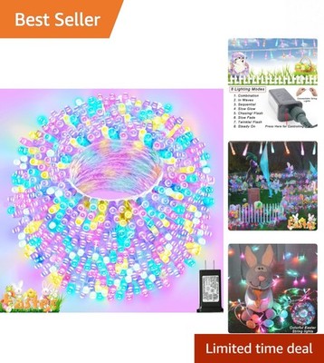 66 ft Waterproof LED String Lights - 200 Colorful Easter Lights with 8 Modes