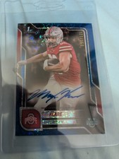 2025 Topps Bowman First Blue Glitter Max Klare Auto /150 LA Rams