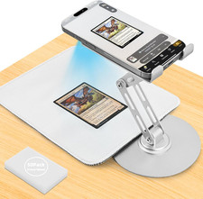 Foldable MTG Trading Card Scanner Stand,Carbon Steel Phone Holder Includes 50 St