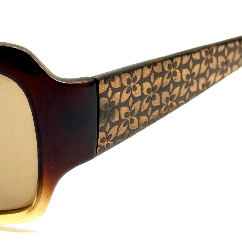 Relic Sunwear Lucy Wrap Sunglasses Brown Floral Etched Designer Fashion Frame - Image 4 of 4